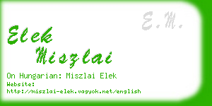 elek miszlai business card